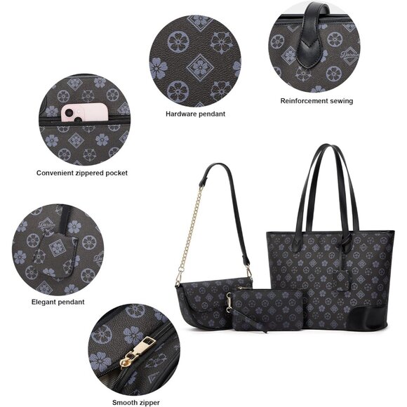 Fashionable 3-Bag Set: Large Tote, Hobo & Purse - Perfect for All Occasions - Picture 2 of 6